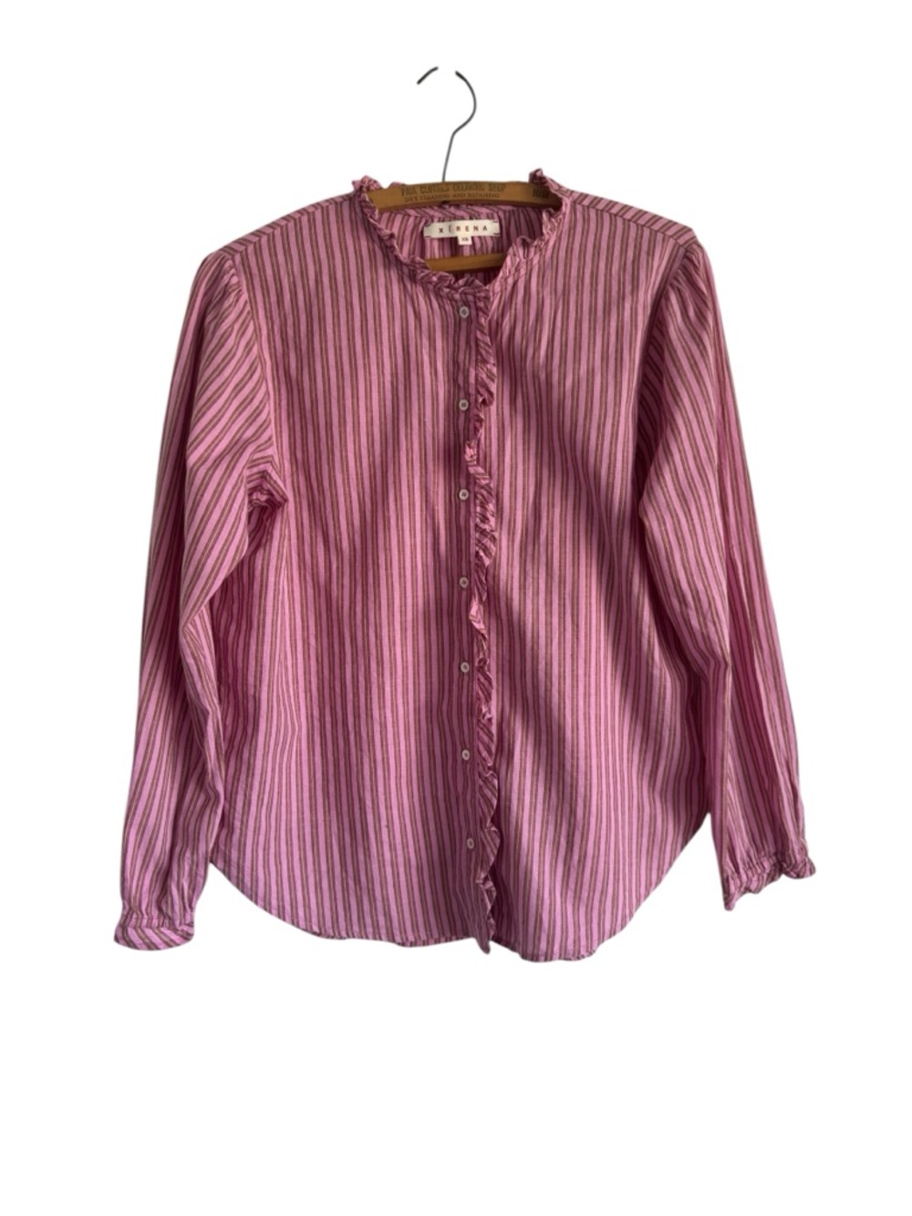 Xirena Ruffled Striped Button Up Spring Casual Size XS